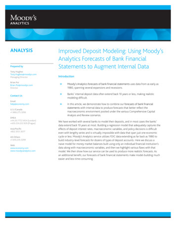 Forecasts Of Bank Financial Statements - Moody's Analytics