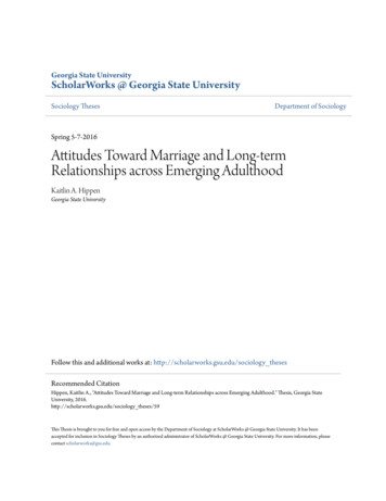 Attitudes Toward Marriage And Long-term Relationships Across . - UMD