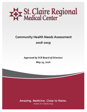 Community Health Needs Assessment 2016-2019 - St. Claire Healthcare