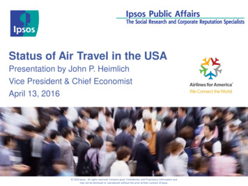 Status Of Air Travel In The USA - Airlines For America