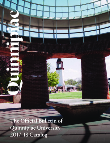 The Official Bulletin Of Quinnipiac University 2017-18 Catalog