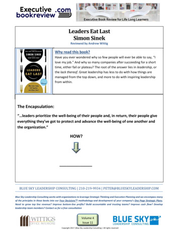 Leaders Eat Last Simon Sinek - Executive Book Review