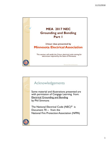 MEA 2017 NEC Grounding And Bonding Part 1 - Electrical Association
