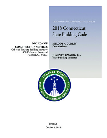 DEPARTMENT OF ADMINISTRATIVE SERVICES 2018 Connecticut State Building Code