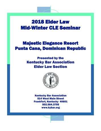 2018 Elder Law Mid-Winter CLE Seminar Handbook