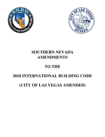 Southern Nevada Amendments To The 2018 International Building Code .