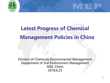 Latest Progress Of Chemical Management Policies In China