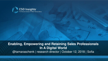 Enabling, Empowering And Retaining Sales Professionals In A Digital World