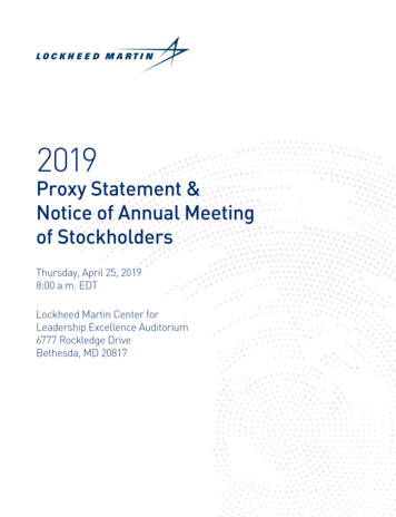 Lockheed Martin 2019 Proxy Statement