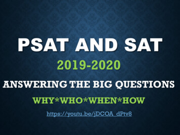 The Redesigned PSAT And SAT - Garlandisd 