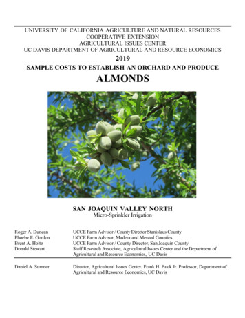 SAMPLE COSTS TO ESTABLISH AN ORCHARD AND PRODUCE ALMONDS - UC Davis