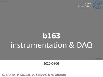 B163 Instrumentation & DAQ - Indico