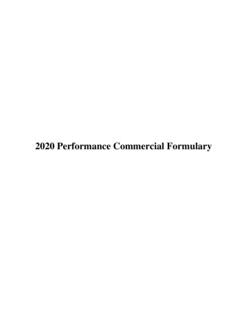 2020 Performance Commercial Formulary