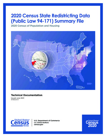 2020 Census State Redistricting Data (Public Law 94-171) Summary File