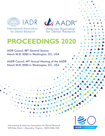 Proceedings 2020 - Iadr