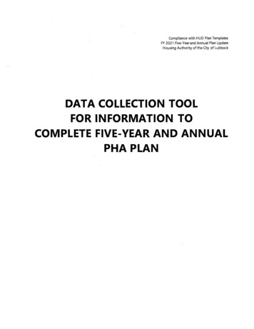 Data Collection Tool For Information To Complete Five-year And Annual .
