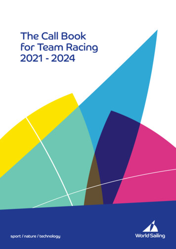 2021 Call Book For Team Racing - World Sailing
