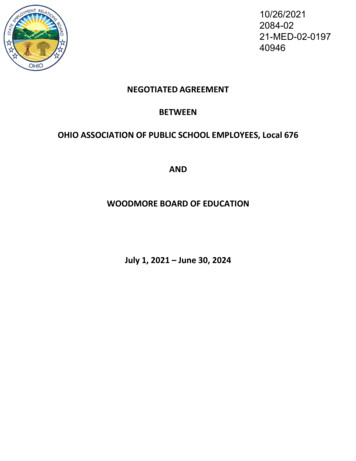 Negotiated Agreement Between Ohio Association Of Public School .
