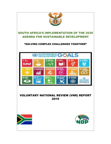 South Africa'S Implementation Of The 2030 Agenda For Sustainable .