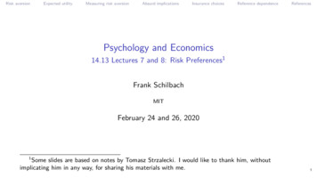 Psychology And Economics - MIT OpenCourseWare