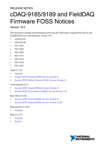 CDAQ-9185/9189 And FieldDAQ Firmware FOSS Notices