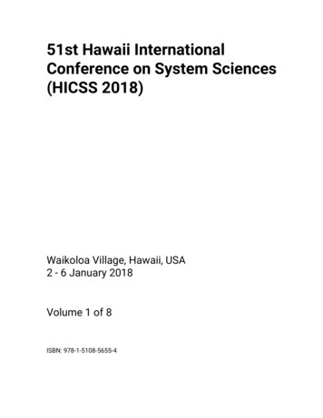 51st Hawaii International Conference On System Sciences (HICSS 2018)