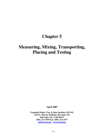 Chapter 7 Mixing And Placing - ESCSI
