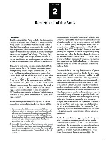 Department Of The Army - Congressional Budget Office