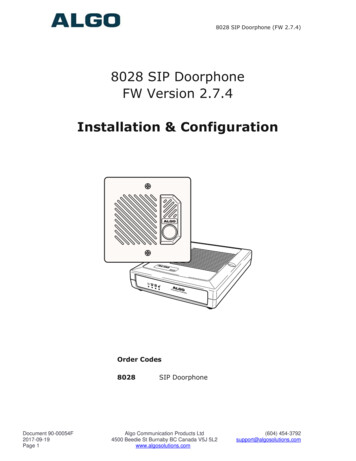 8028 SIP Doorphone FW Version 2.7 - Webflow