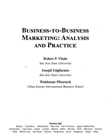 Business-to-business Marketing: Analysis And Practice - Gbv