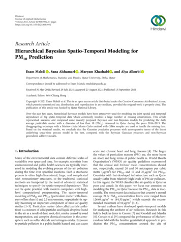 Hierarchical Bayesian Spatio-Temporal Modeling For Prediction - Hindawi