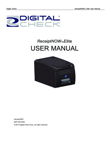Digital Check ReceiptNOW Elite User Manual