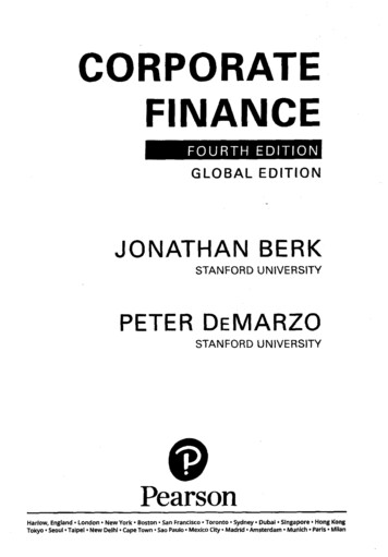 Corporate Finance Fourth Edition Global Edition Jonathan Berk . - Gbv