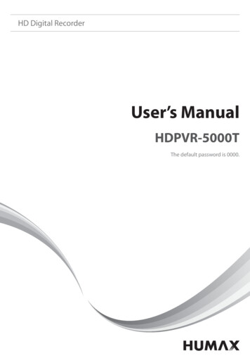 UM HDPVR5000T 200GB 11-1010 - Usermanual.wiki