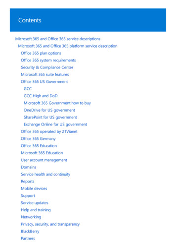 Microsoft 365 And Office 365 Service Descriptions - VinSEP