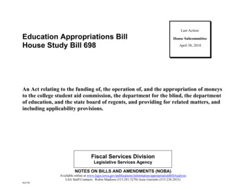 Last Action: Education Appropriations Bill House Study Bill 698