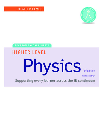 PEARSON BACCALAUREATE HIGHER LEVEL Physics