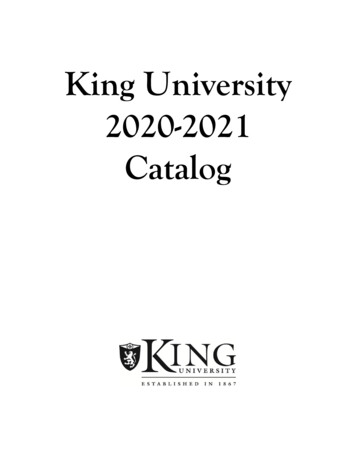 King University 2020-2021 Catalog