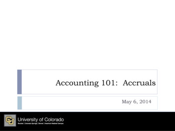 Accounting 101: Accruals - University Of Colorado Colorado Springs