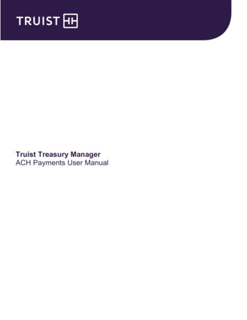 Truist Treasury Manager ACH Payments User Manual
