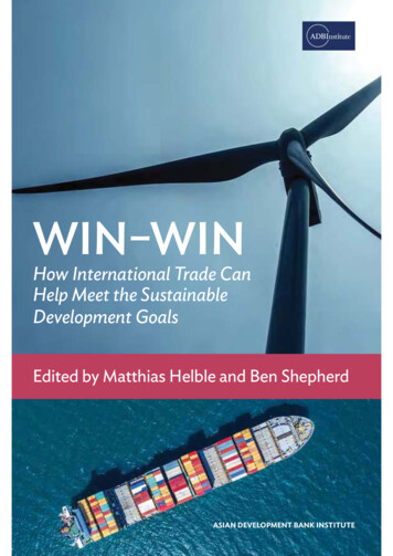 ADBI Win Win How International Trade Can Help Meet SDGs