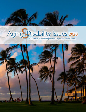 Aging Disability Issues 2020 - Hawaii Department Of Health