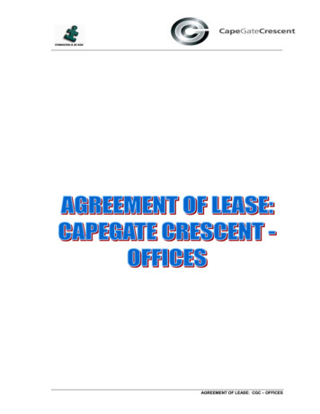 AGREEMENT OF LEASE: CGC - OFFICES - Webfactory