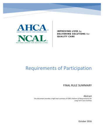 Final Rule Summary - PHCA