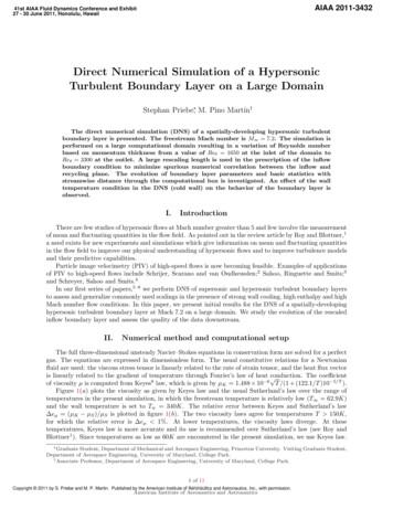 Direct Numerical Simulation Of A Hypersonic Turbulent Boundary Layer On .
