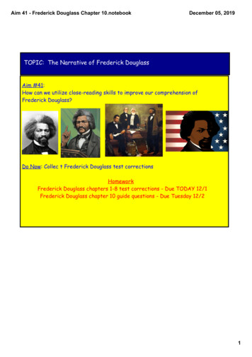 TOPIC: The Narrative Of Frederick Douglass