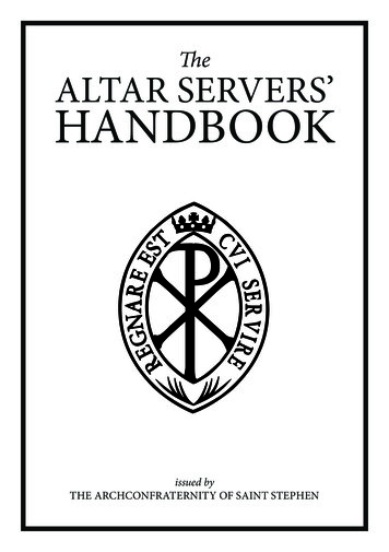 The ALTAR SERVERS' HANDBOOK - Catholic Parishes Of Borehamwood