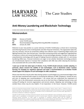 Anti-Money Laundering And Blockchain Technology - Harvard University