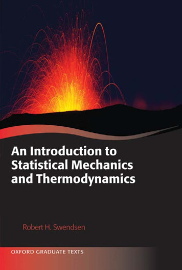 An Introduction To Statistical Mechanics And Thermodynamics