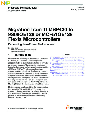 Migration From TI MSP430 To 9S08QE128 Or MCF51QE128 Flexis . - NXP